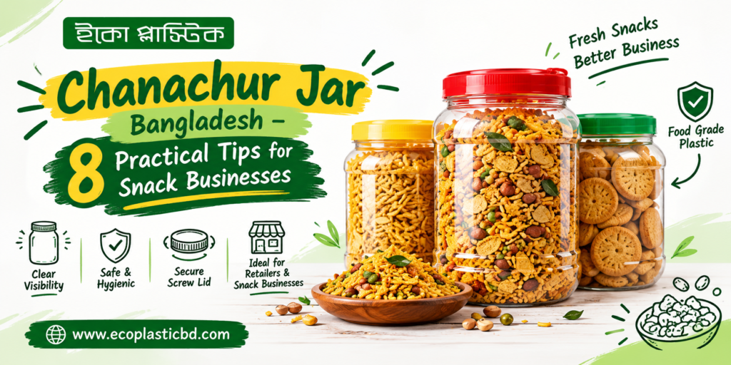 Chanachur jar Bangladesh – food-grade plastic jars for snacks and chanachur
