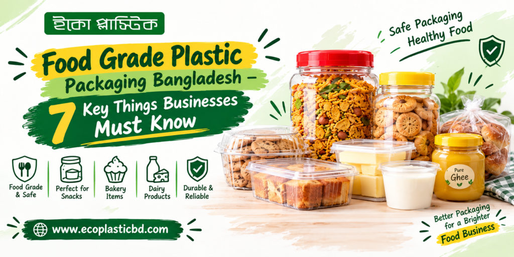 Food grade plastic packaging Bangladesh – safe containers and jars for food businesses