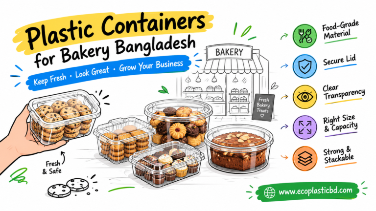 Plastic Containers for Bakery Bangladesh – food-grade, clear, secure and stackable containers for cookies, biscuits and bakery products